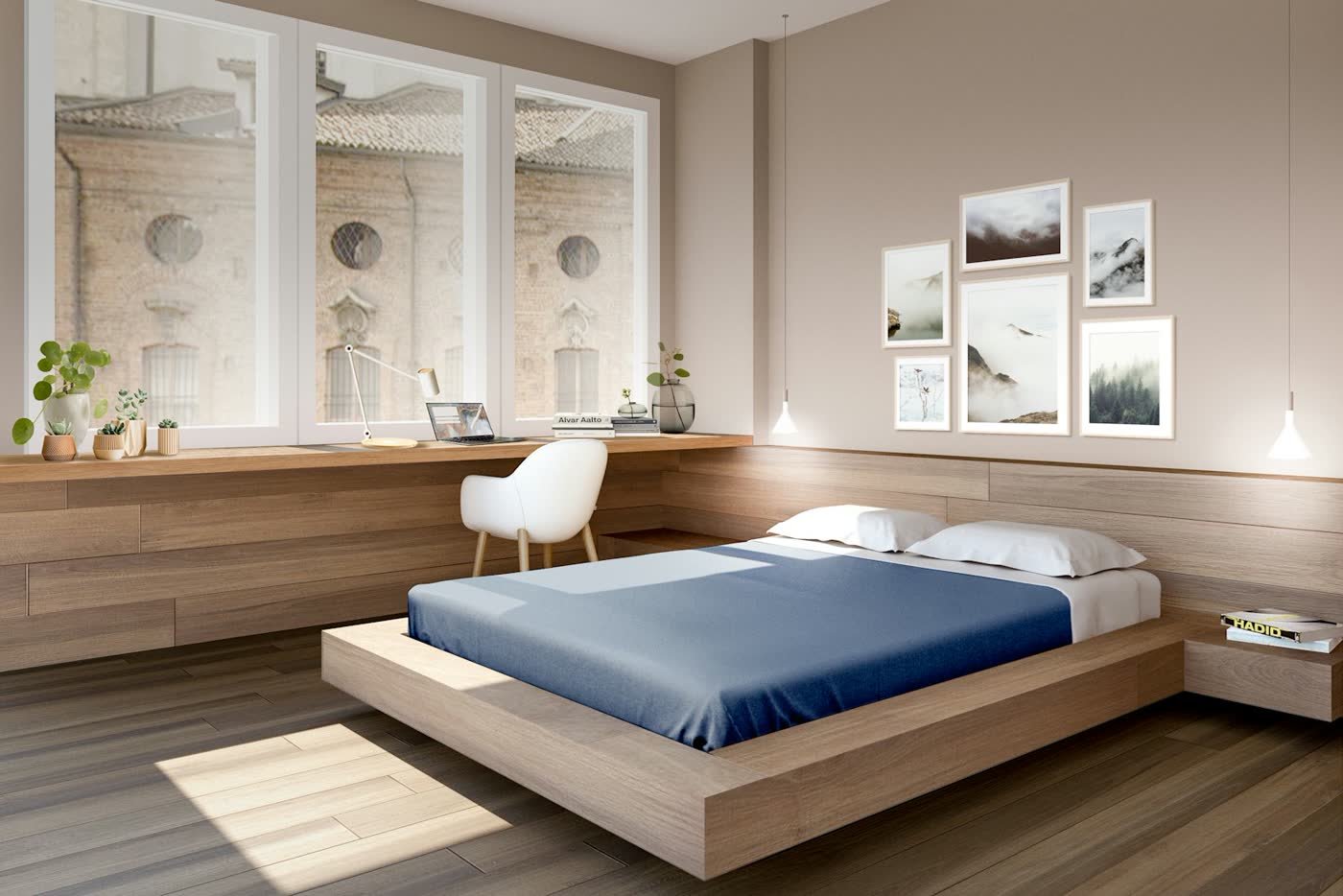 Chambre avec rangements