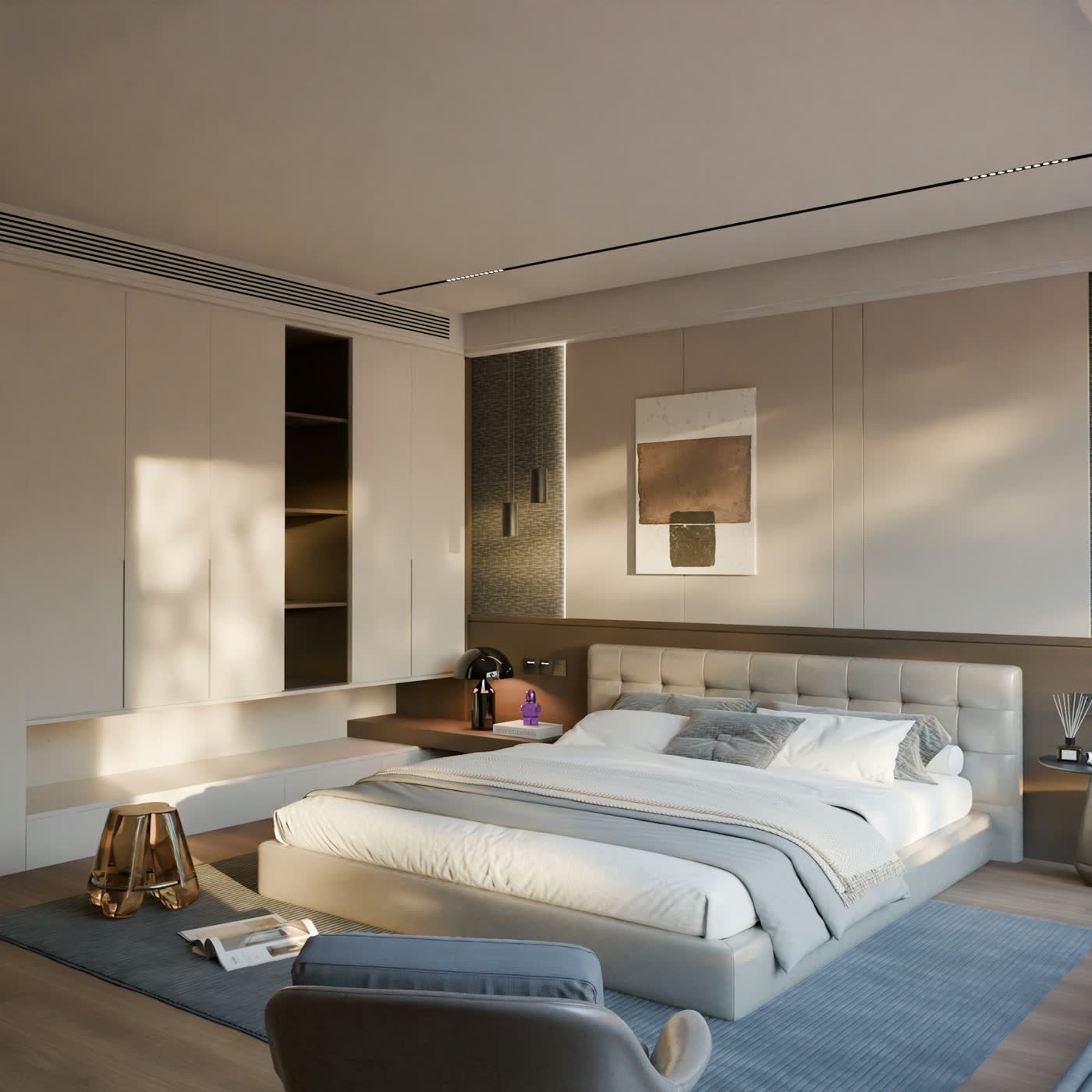 Chambre aux tons naturels